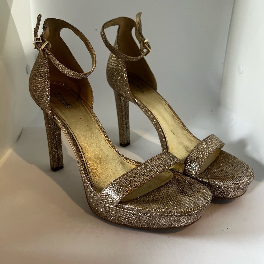 Michael Kors Gold Glitter Heels
